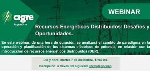 Webinar "Recursos Energéticos Distribuidos: Desafíos y Oportunidades"