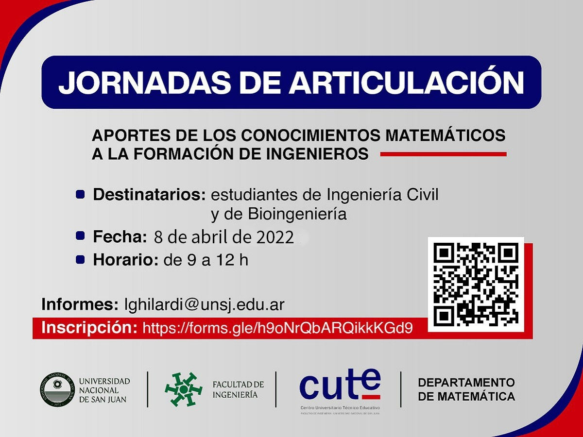 Jornada de articulación: "Aportes de los conocimientos matemáticos a la formación de ingenieros"