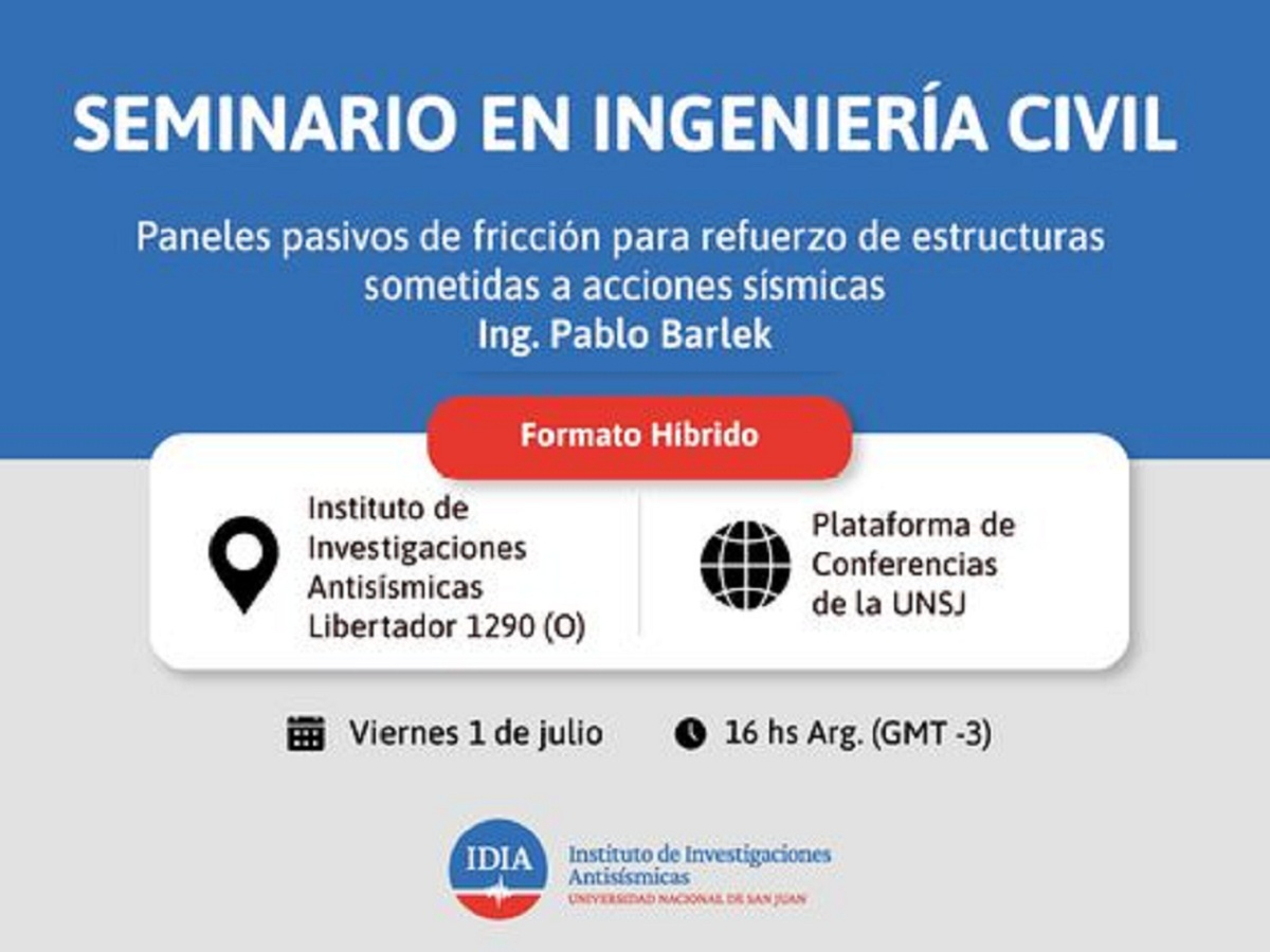 Seminario: Paneles pasivos de fricción para refuerzo de estructuras sometidas a acciones sísmicas
