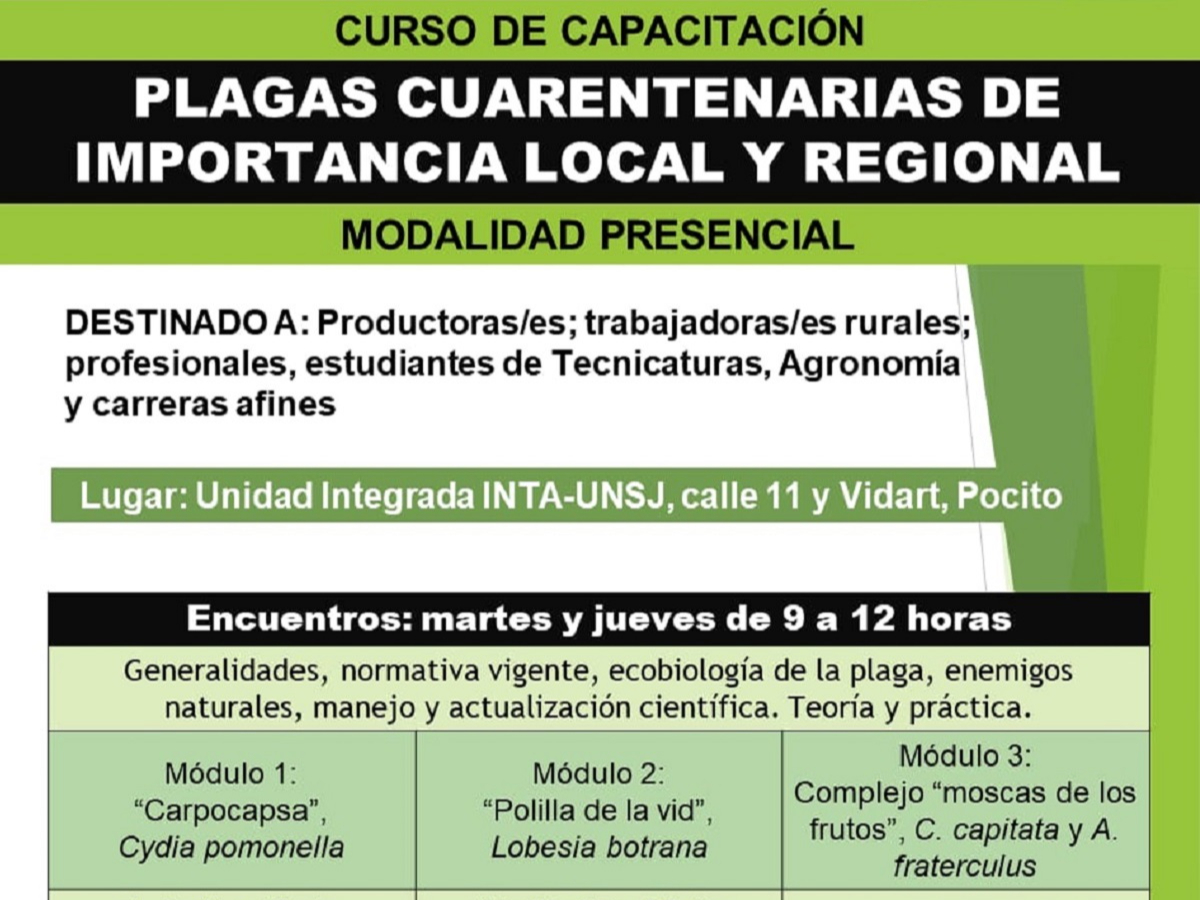 Curso de capacitación: "Plagas cuarentenarias de importancia local y regional"