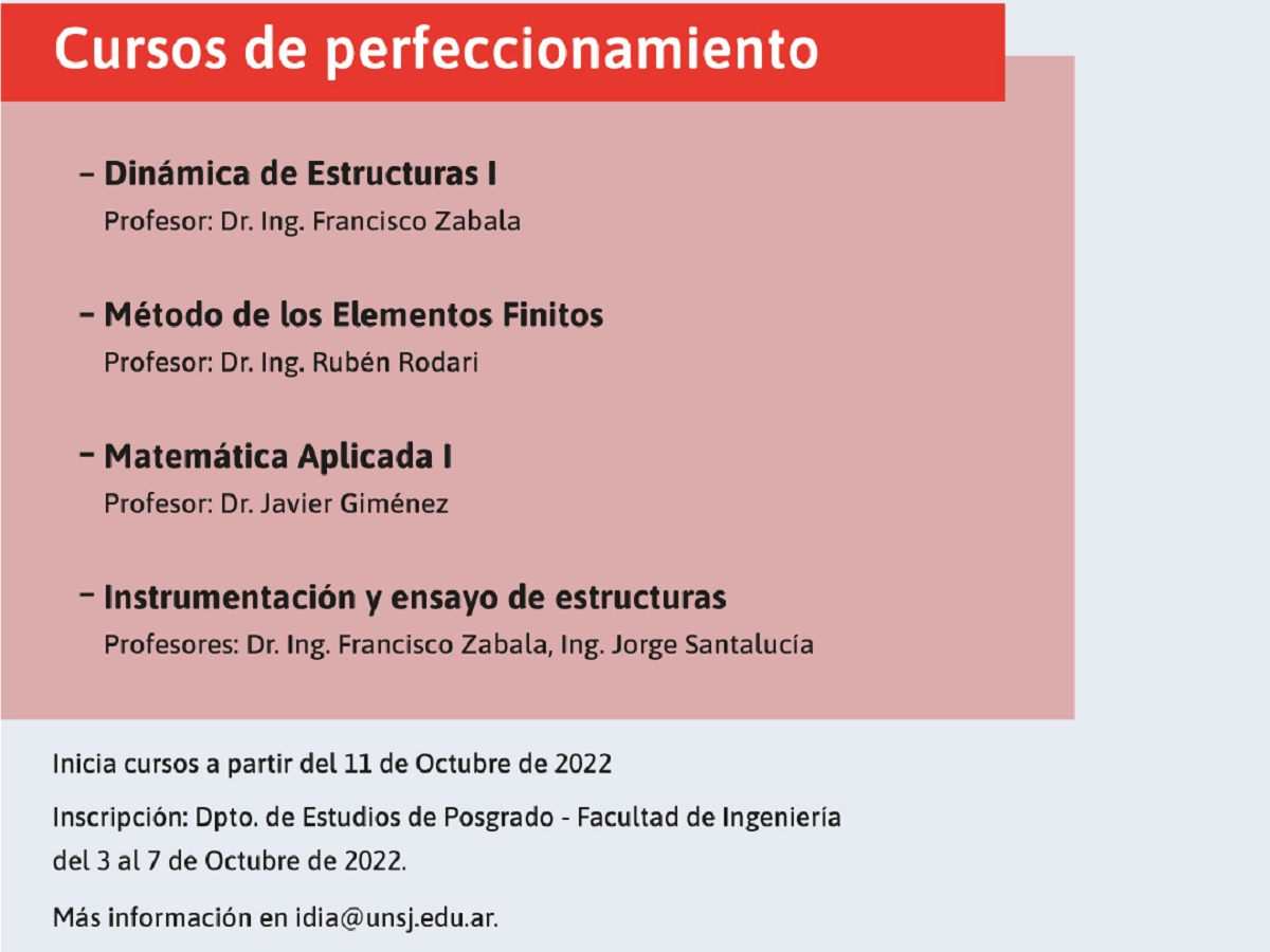 Cursos de perfeccionamiento del Instituto de Investigaciones Antisísmicas