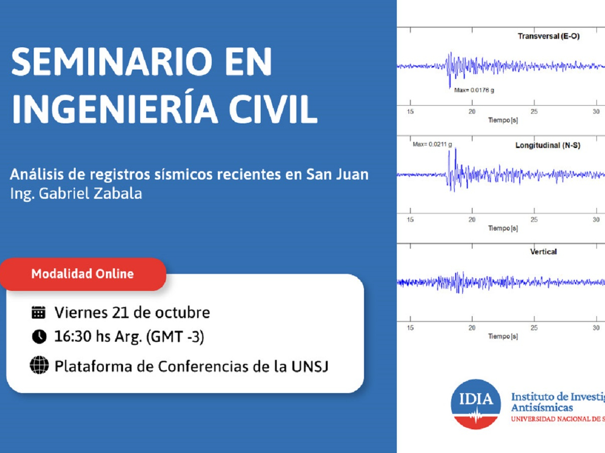 Seminario IDIA: Análisis de registros sísmicos recientes en San Juan
