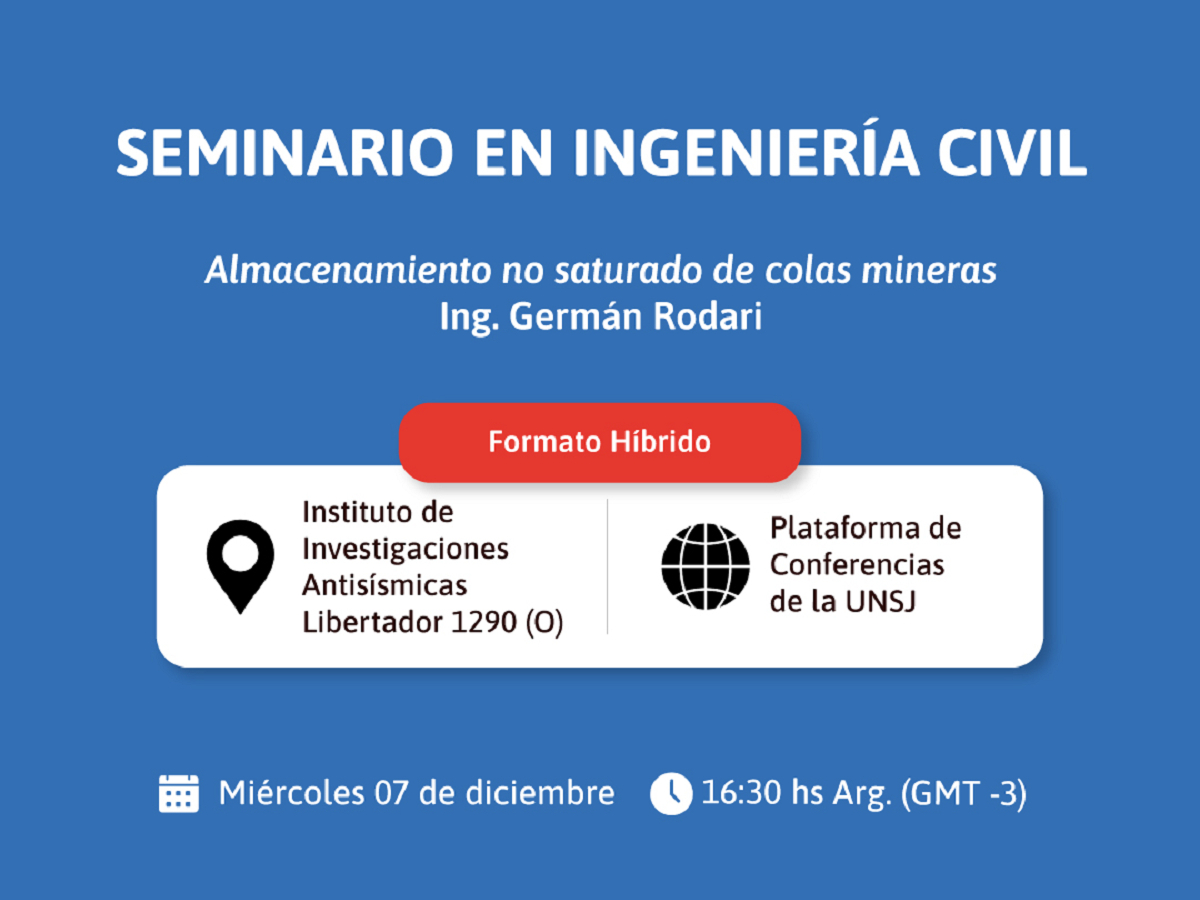 Seminario IDIA:  "Almacenamiento no saturado de colas mineras"