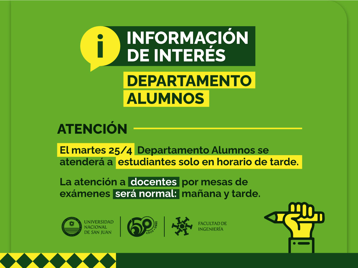 Departamento Alumnos: horarios de atención