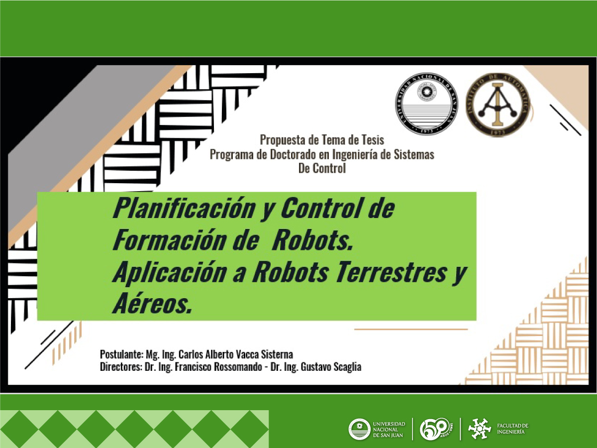 Seminario: Planificación y Control de Formación de Robots. Aplicación a Robots Terrestres y Aéreos