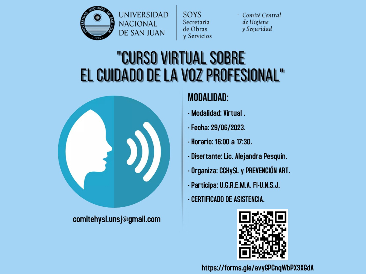 Curso sobre el cuidado de la voz profesional 