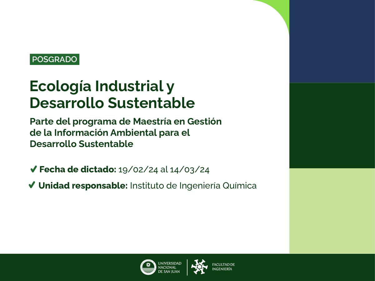 Curso: Ecología Industrial y Desarrollo Sustentable