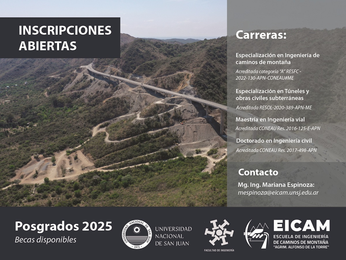 Carreras de Posgrado de la Escuela de Ingeniería de Caminos de Montaña: inscripciones abiertas