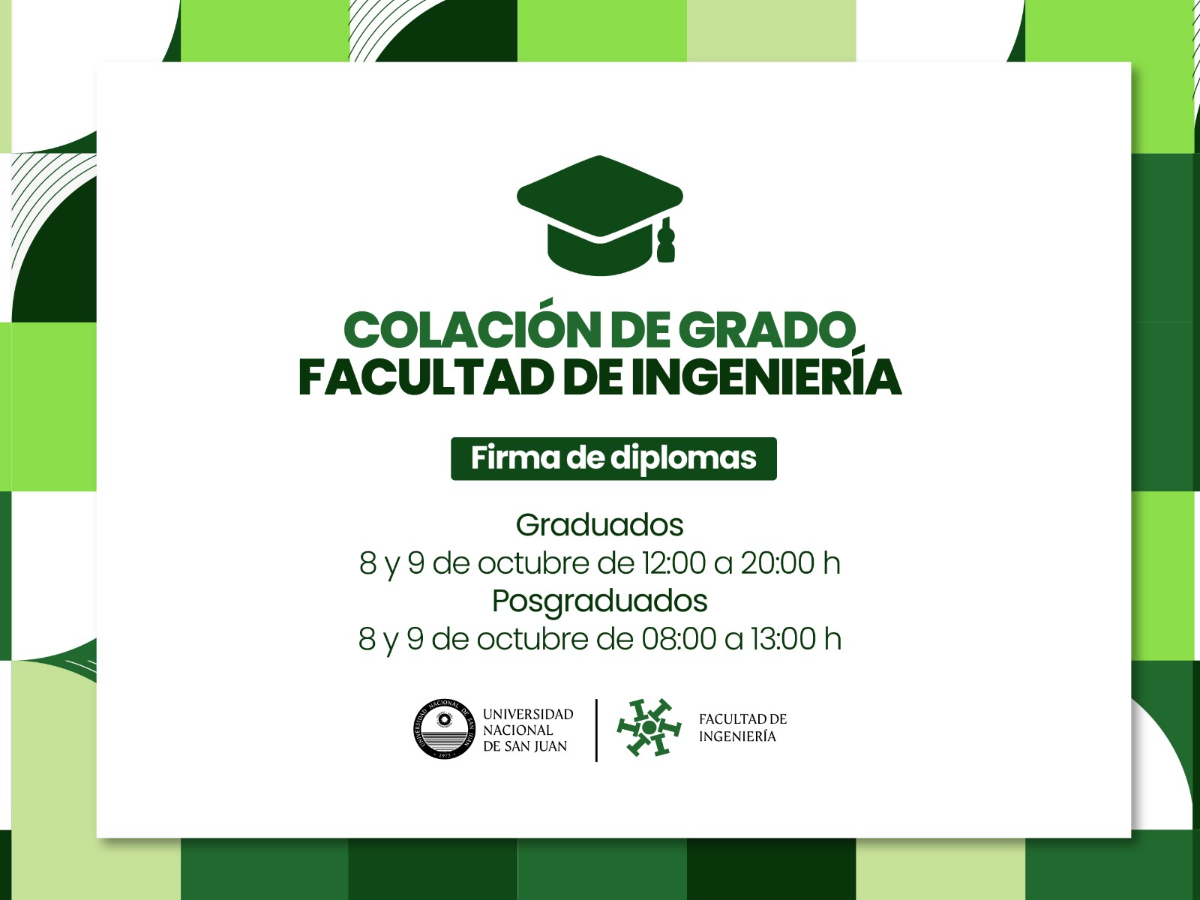 Colación de Grado y Posgrado 2024- 2025: convocatoria a firma de diplomas en Departamento Alumnos