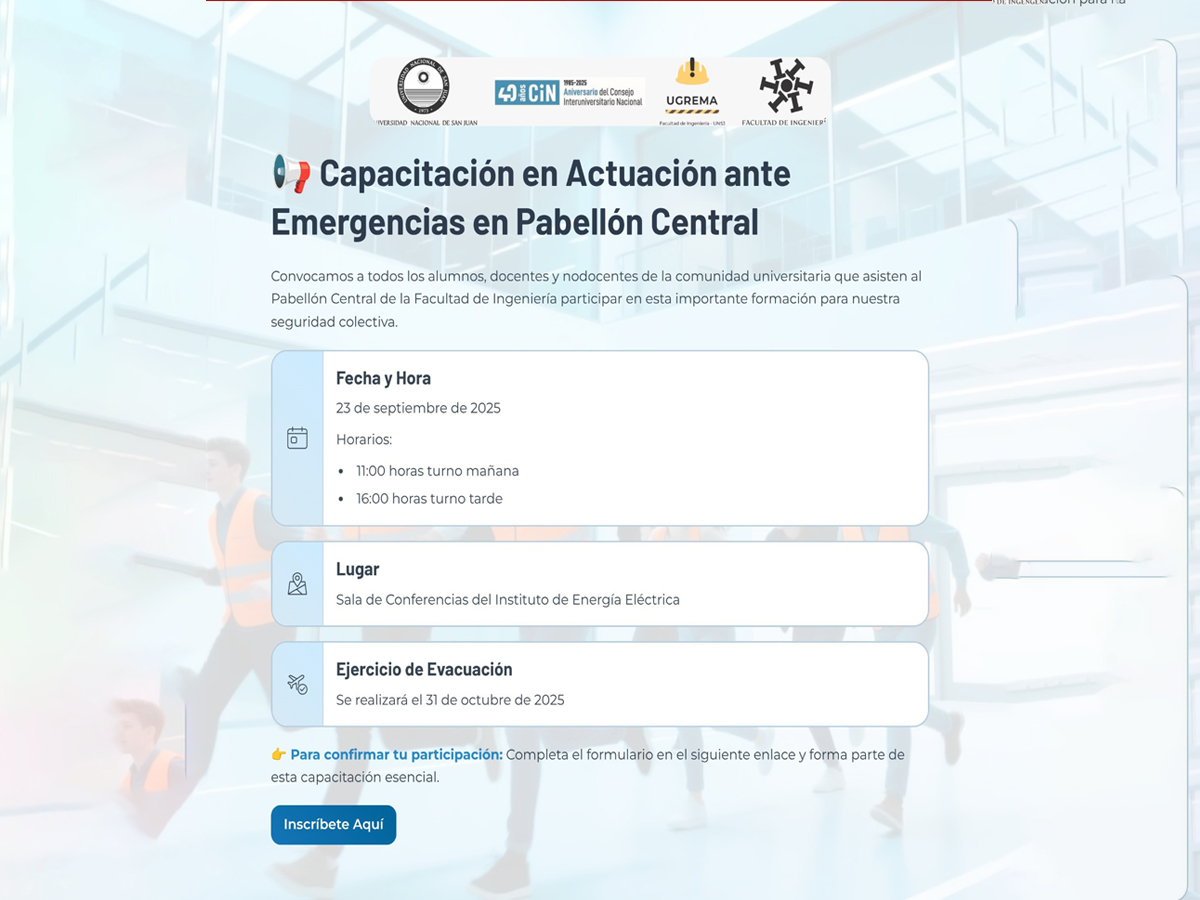 Capacitación en Actuación ante Emergencias en Pabellón Central