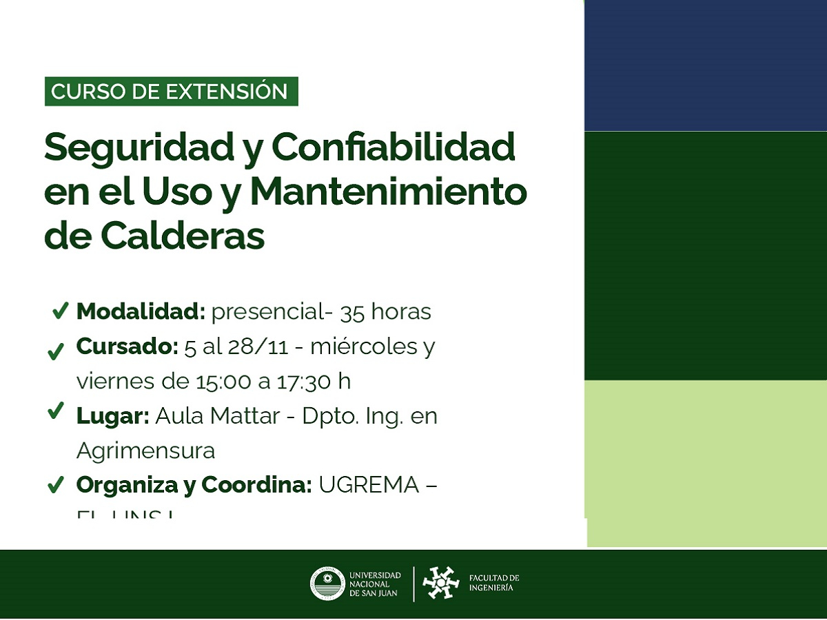 Curso de Extensión: Seguridad y Confiabilidad en el Uso y Mantenimiento de Calderas