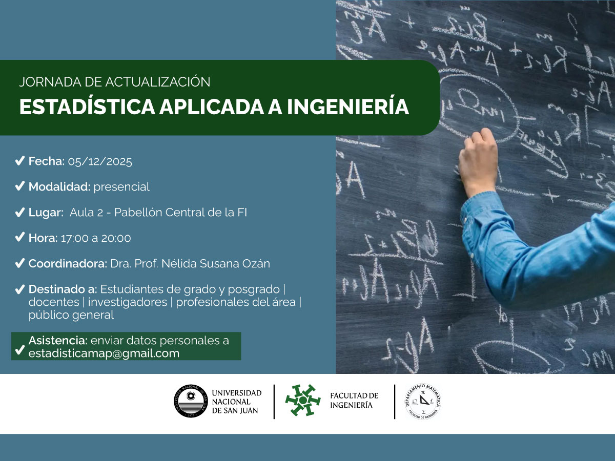 Jornada de actualización “Estadística aplicada a ingeniería”  