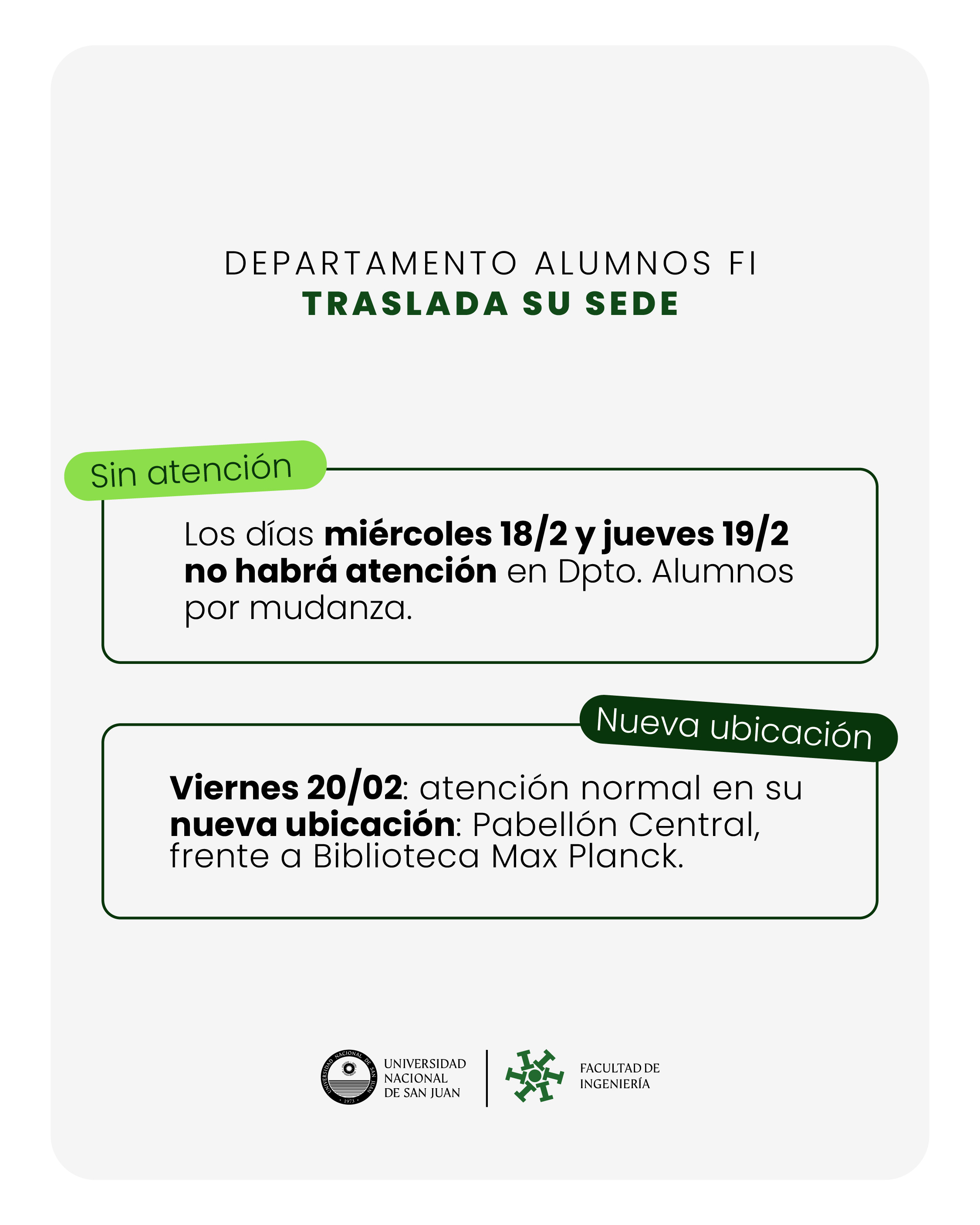 Departamento Alumnos se traslada a una nueva ubicación: días de atención y trámites