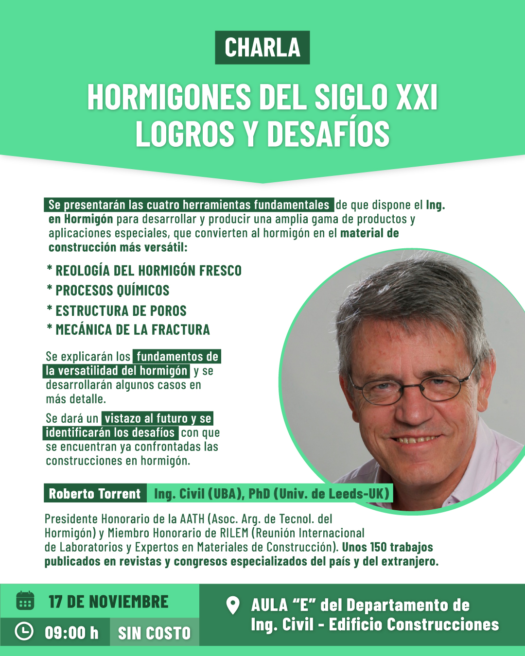 Charla “Hormigones Del Siglo XXI. Logros y Desafíos”