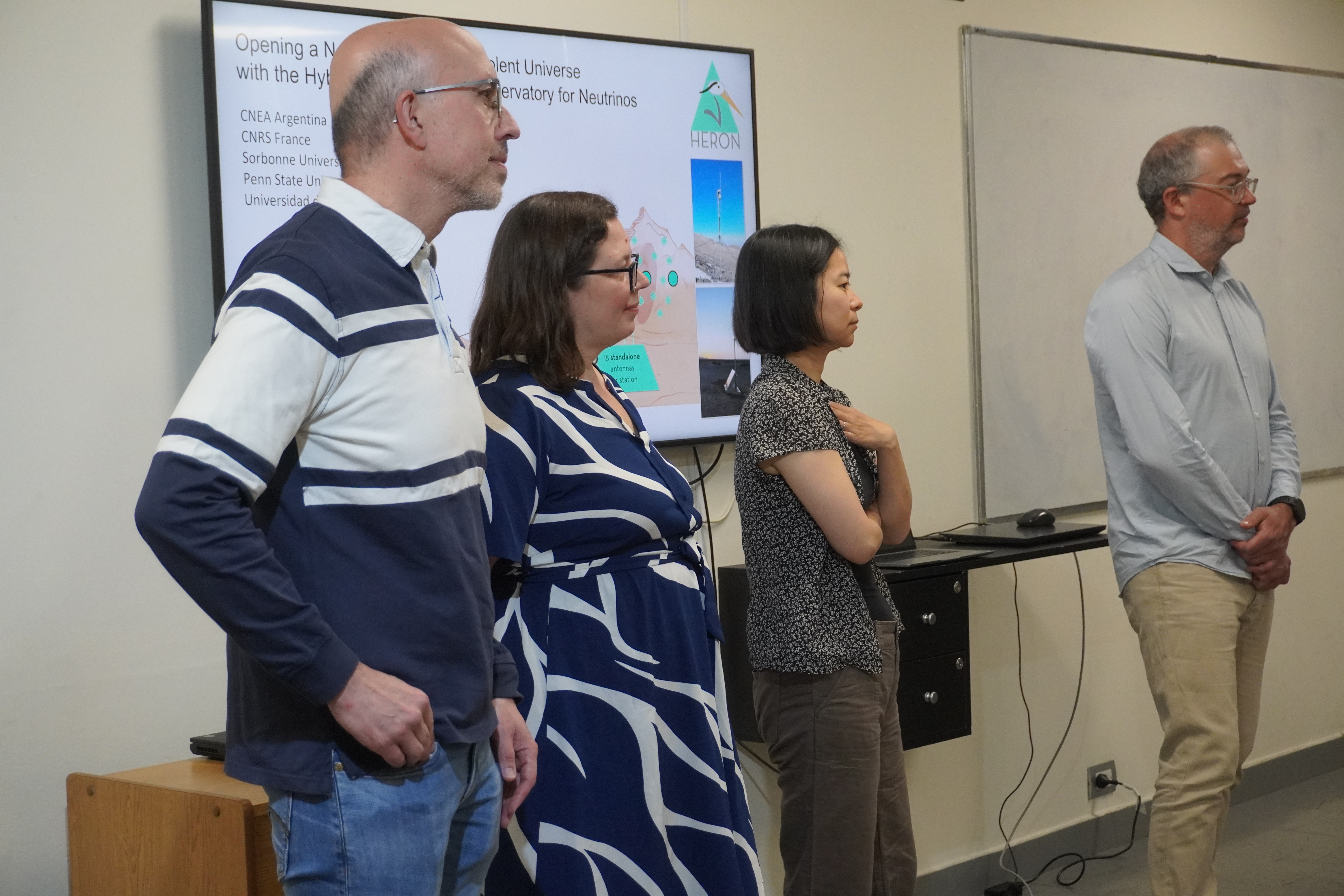 El observatorio internacional HERON arribó a la Facultad de Ingeniería para articular una factible instalación de un observatorio de neutrinos